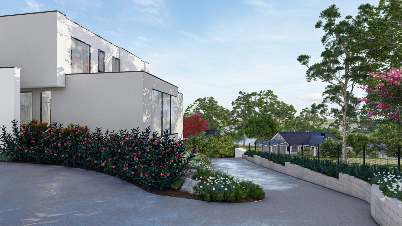 Designing a landscape on a steep block - Shape and Form